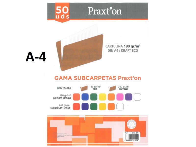 SUBCARPETA KRAFT PRAXTON A-4 unidad* /