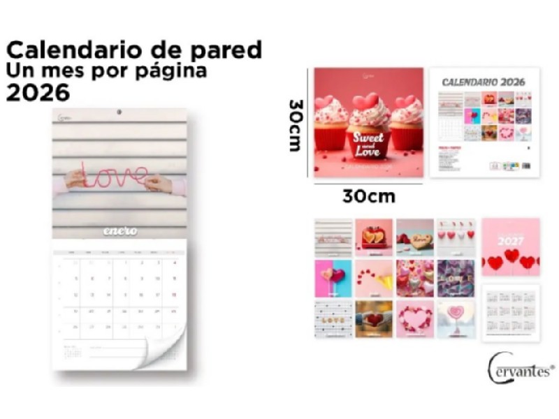 CALENDARIO 2026 PARED MP 30x30 PB26C084 DULCES