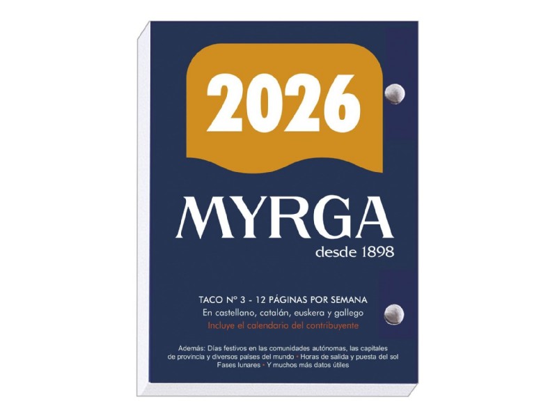 TACO CALENDARIO MYRGA 2026 Nº 3 1103 
