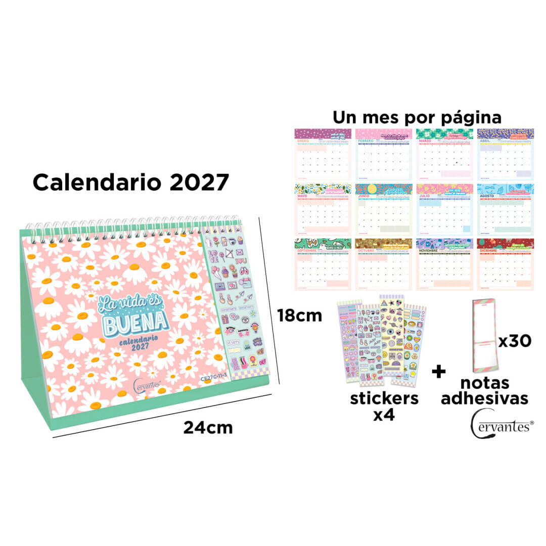 CALENDARIO 2027 SOBREMESA MP 18x24 CE27C113 VIDA 