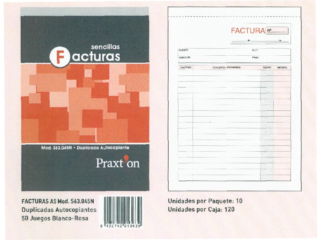 TALONARIO PRAXTON FACTURA 4º NAT. DUPLICAD S63045N