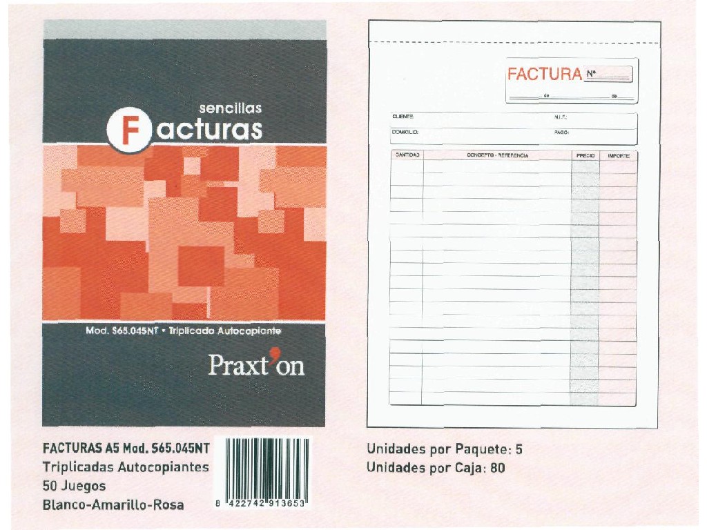 TALONARIO PRAXTON FACTURA 4º NAT.TRIPLICA S65045NT