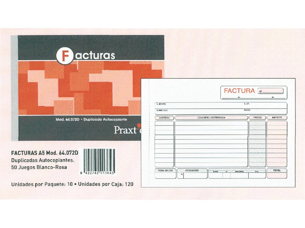 TALONARIO PRAXTON FACTURA 4º APDO DUPLICADO 64072D