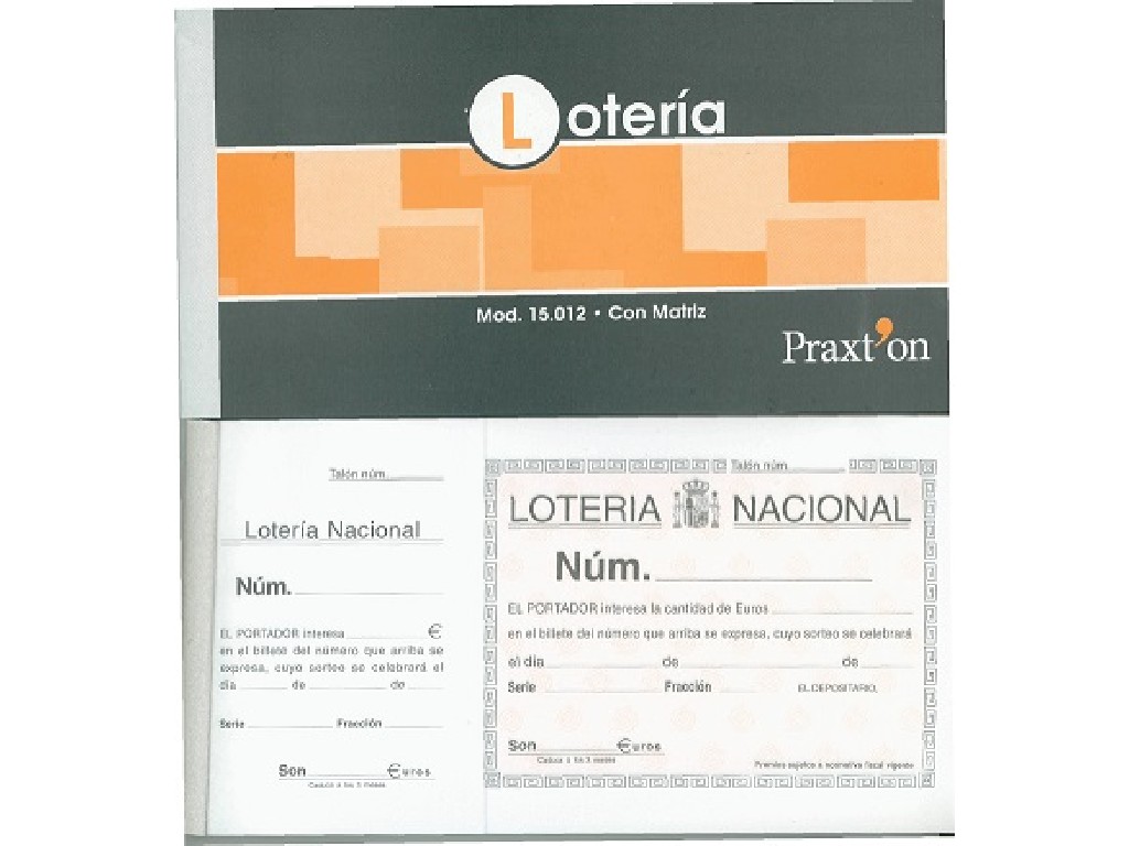 TALONARIO PRAXTON 1/3 Fº LOTERIA 15012