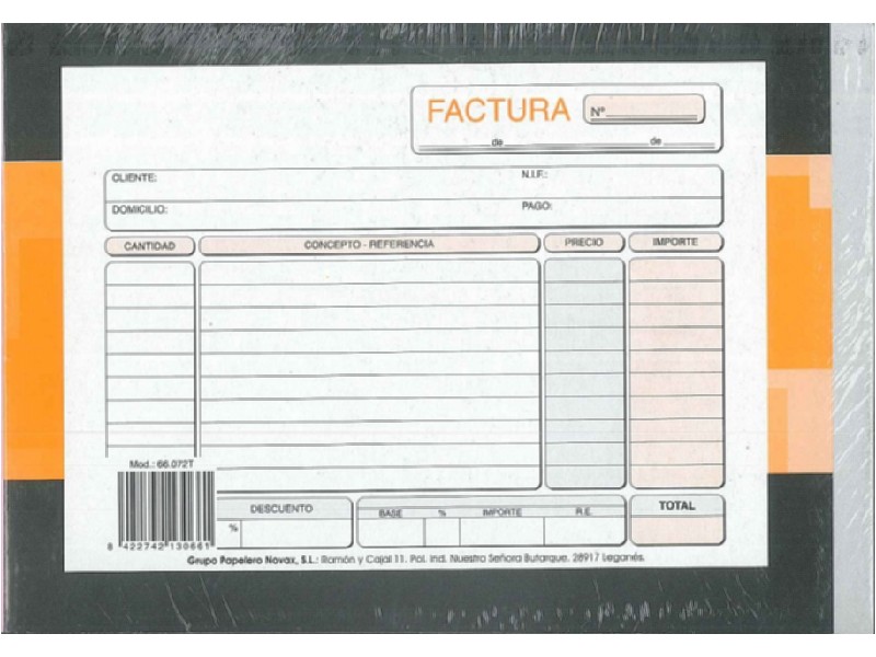 TALONARIO PRAXTON FACTURA 4º APDO TRIPLICAD 66072T