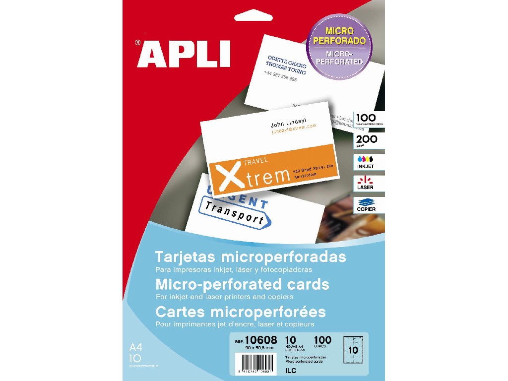 TARJETA VISITA APLI 10608 10-H 200 GR.