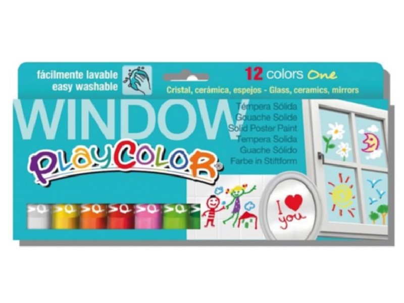 TEMPERA INSTANT PLAYCOLOR WINDOW 12 COLORES