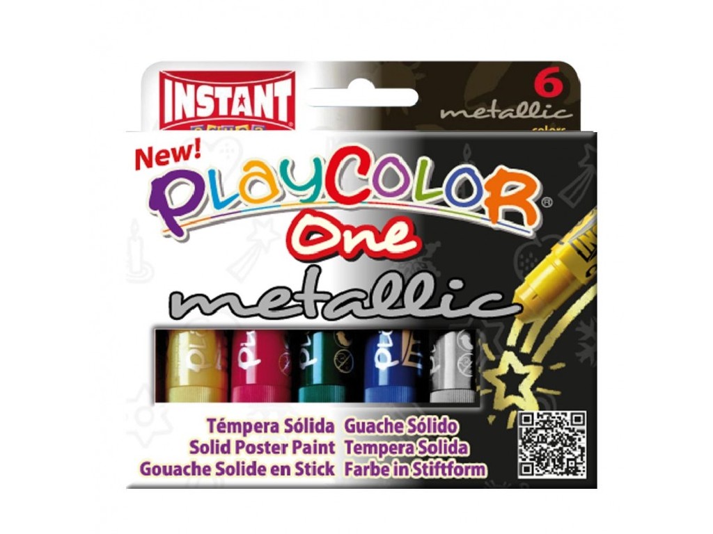 TEMPERA INSTANT PLAYCOLOR METALLIC  6 COLORES