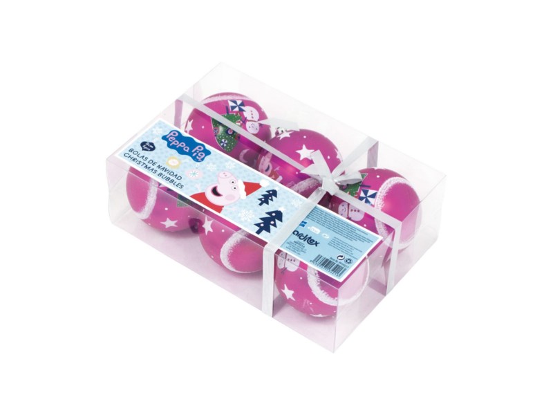 BOLA NAVIDAD SAFTA PP14017 PEPPA PIG PACK/6 8 CM 