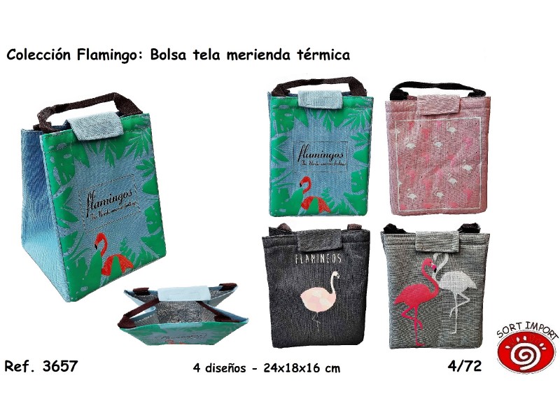 NSOR BOLSA TELA TERMICA FLAMINGO 3657 3 MODELOS