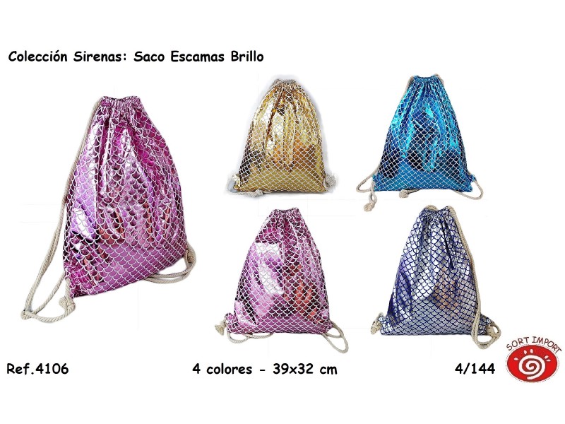 NSOR SACO ESCAMAS 4106 39x32 CM 4 COLORES 